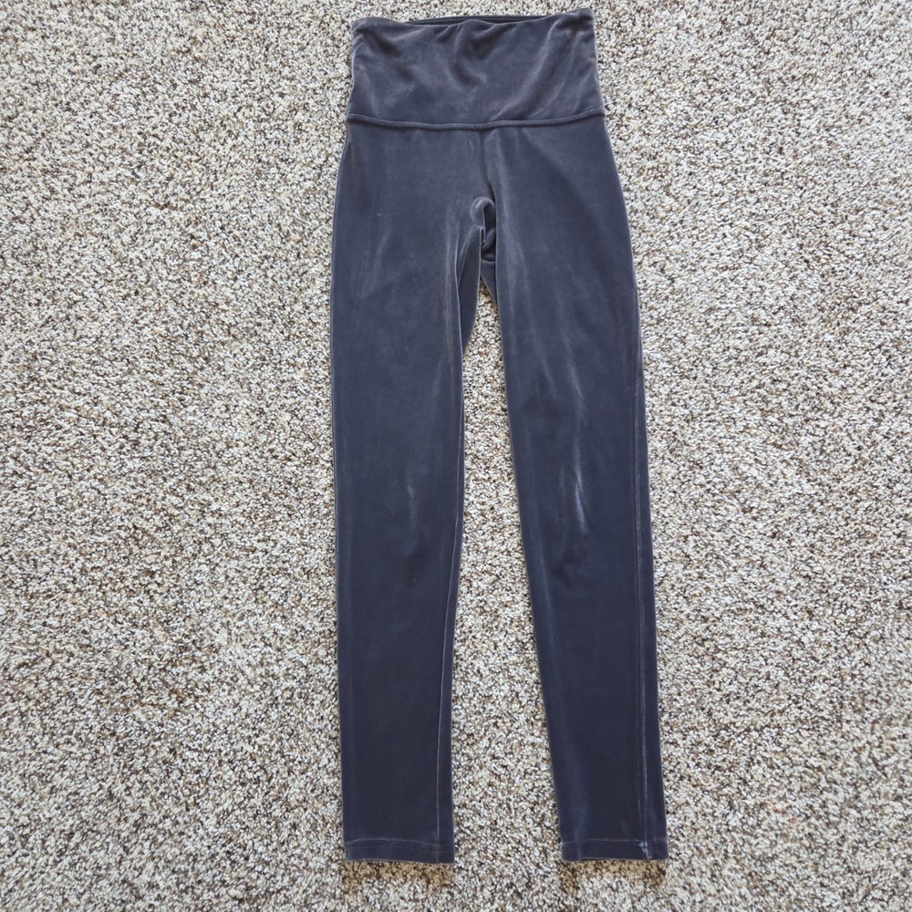 Spanx Womens Velvet High Waisted Shaping Leggings Dark Grey Size Small S/P - Picture 1 of 6